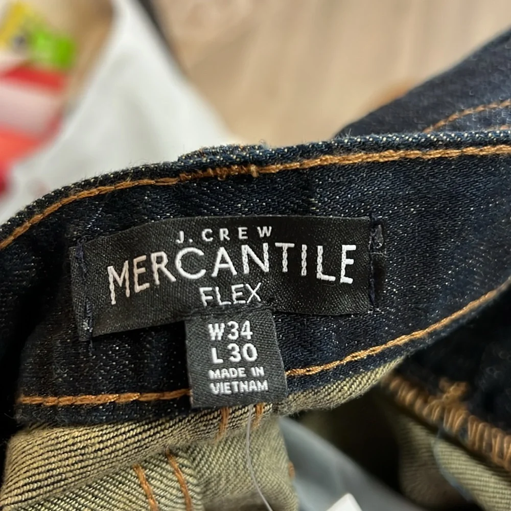NWT J.‎ Crew Mercantile Straight Leg Dark Blue Jeans- 34x30
